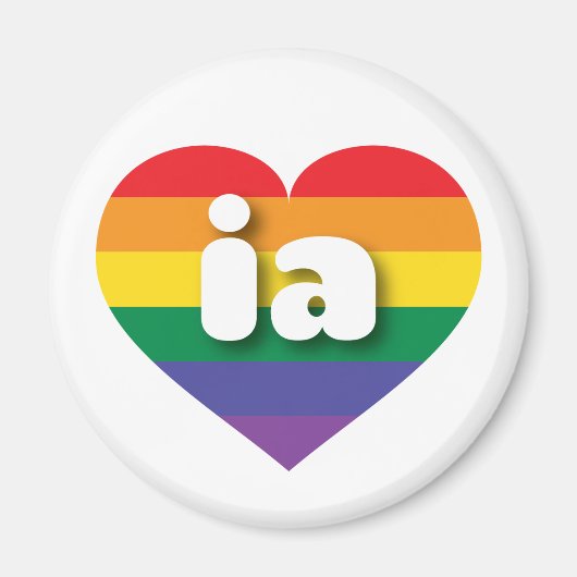 I Liebe Iowa Rainbow Heart Magnet (Vorne)