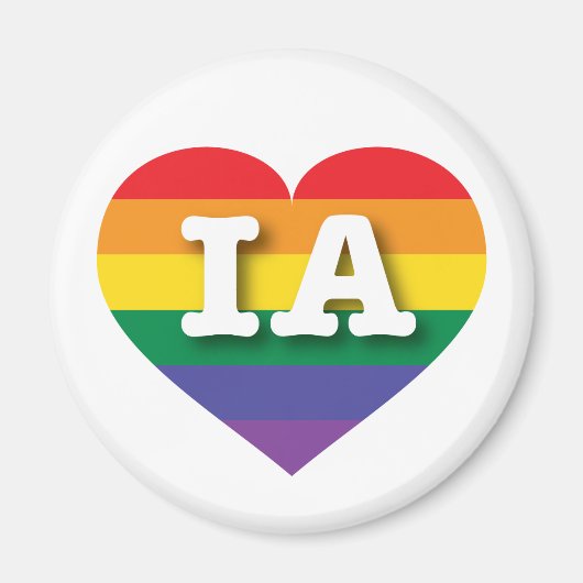 I Liebe Iowa Rainbow Heart Magnet (Vorne)