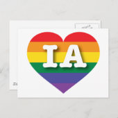 I Liebe Iowa Rainbow Heart Postkarte (Vorne/Hinten)