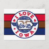 I Liebe Iowa Retro Streifen Staat Karte und Flagge (Vorderseite)