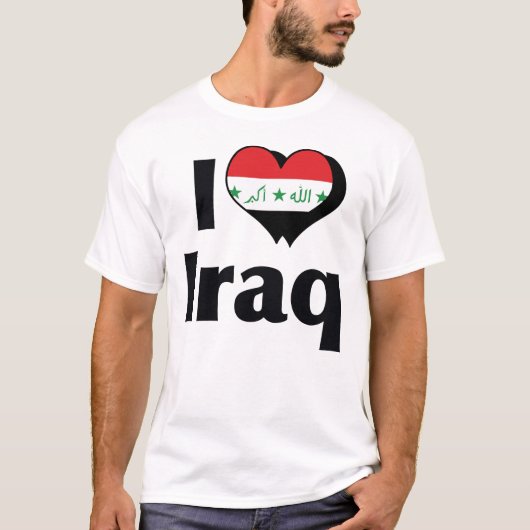I Liebe Irak-Flagge T-Shirt (Vorderseite)