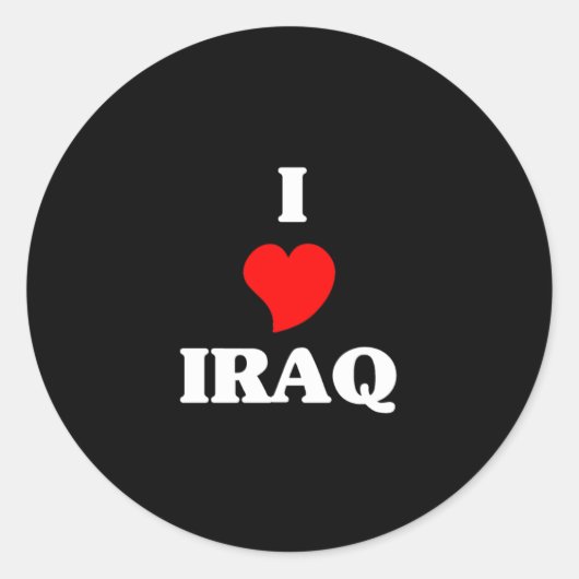 I Liebe Irak Runder Aufkleber (Vorderseite)