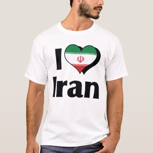 I Liebe Iran-Flagge T-Shirt (Vorderseite)
