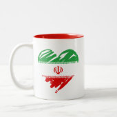 I Liebe Iran - iranische Fahne-Herzform Zweifarbige Tasse (Links)