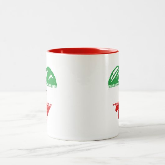 I Liebe Iran - iranische Fahne-Herzform Zweifarbige Tasse (Mittel)