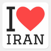 I Liebe Iran Quadratischer Aufkleber (Vorderseite)