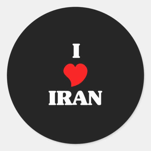 I Liebe Iran Runder Aufkleber (Vorderseite)