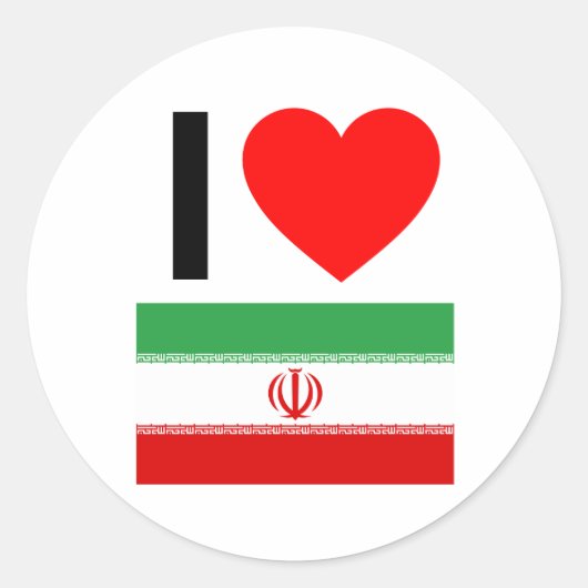 i Liebe Iran Runder Aufkleber (Vorderseite)