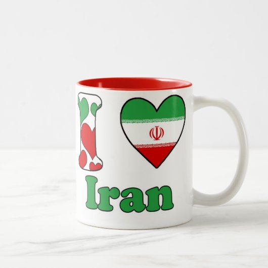 I Liebe Iran Zweifarbige Tasse (Rechts)