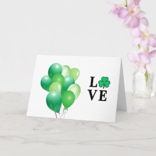 I LIEBE Ireland Green Balloon Modern Elegant Karte