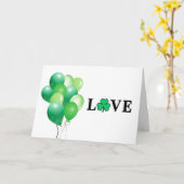 I LIEBE Ireland Green Balloon Modern Elegant Karte (Gelbe Blume)