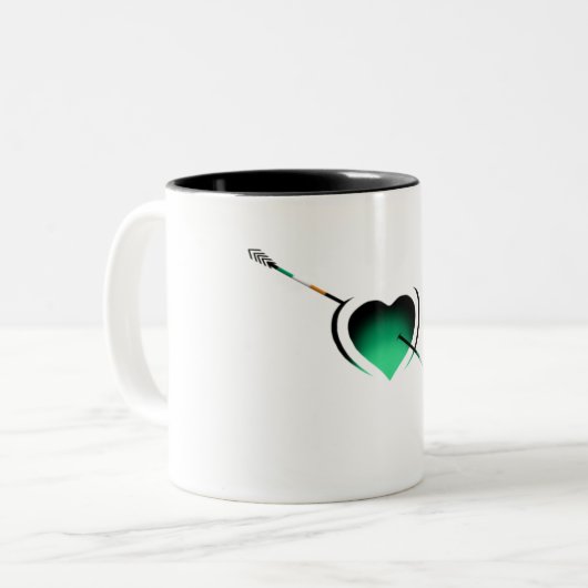 I Liebe Ireland St Patrick's Day Heart Zweifarbige Tasse (Vorderseite Links)