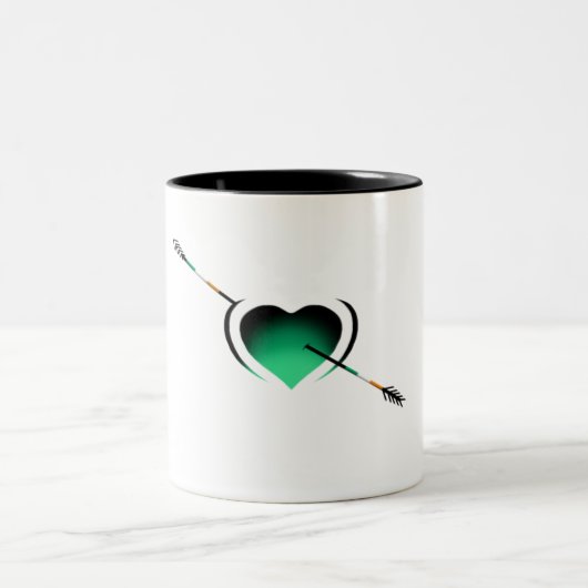 I Liebe Ireland St Patrick's Day Heart Zweifarbige Tasse (Mittel)