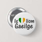 I Liebe-Iren Gaeilge gälisches Knopf-Button Button (Vorne & Hinten)