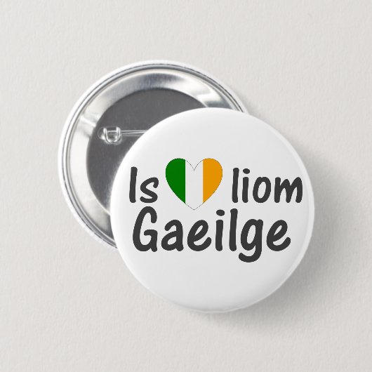 I Liebe-Iren Gaeilge gälisches Knopf-Button Button (Vorne & Hinten)