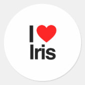 i Liebe iris Runder Aufkleber (Vorderseite)
