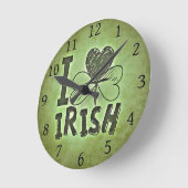 I Liebe Irisch Runde Wanduhr (Winkel)