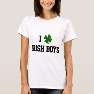 I Liebe-irische Jungen, grüner Kleeblatt-T - Shir T-Shirt