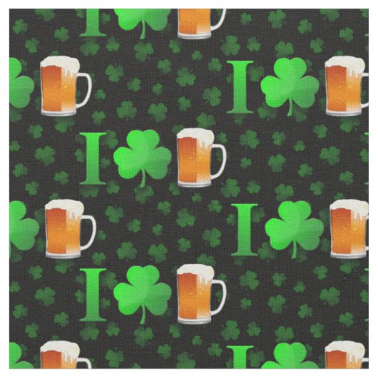 I Liebe Irish Beer St. Patricks Day Stoff (Nahaufnahme)