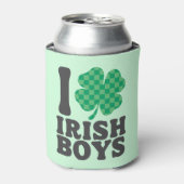 I Liebe Irish Boys Funny Kleeblatt St Patricks Day Dosenkühler (Kanne Vorderseite)