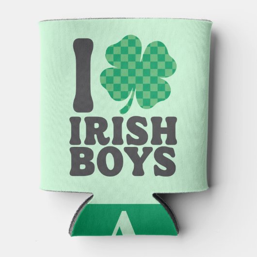 I Liebe Irish Boys Funny Kleeblatt St Patricks Day Dosenkühler (Vorderseite)