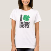 I Liebe Irish Boys Funny Kleeblatt St Patricks Day T-Shirt (Vorderseite)