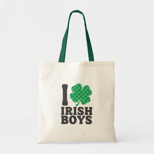 I Liebe Irish Boys Funny Kleeblatt St Patricks Day Tragetasche (Vorne)