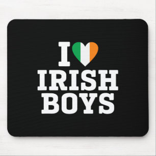 I Liebe Irish Boys Ireland Flag Heart St Patricks  Mousepad