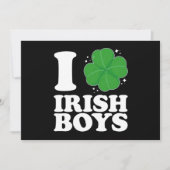 I Liebe Irish Boys Kleeblatt Heart St Patrick's Da Einladung (Vorderseite)