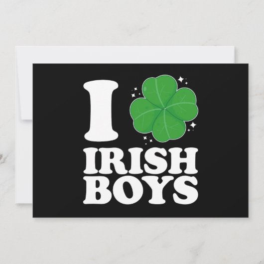 I Liebe Irish Boys Kleeblatt Heart St Patrick's Da Einladung (Vorderseite)