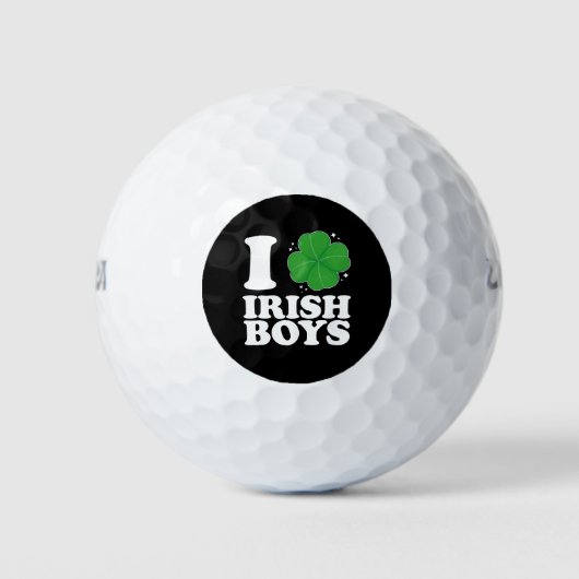 I Liebe Irish Boys Kleeblatt Heart St Patrick's Da Golfball (Vorderseite)