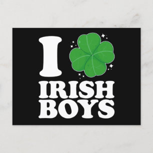 I Liebe Irish Boys Kleeblatt Heart St Patrick's Da Postkarte