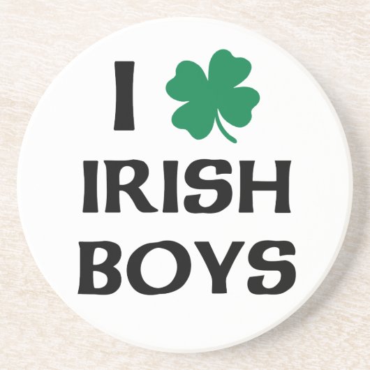 I Liebe Irish Boys Sandstein Untersetzer (Vorne)