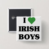 I Liebe Irish Boys Schaltfläche Button (Vorne & Hinten)