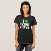I Liebe Irish Boys St Patrick's Day Heart Kleeblat T-Shirt (Vorne ganz)