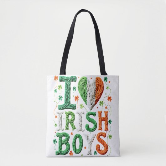 I Liebe Irish Boys - St. Patrick's Day Yarn Art Tasche (Vorderseite)