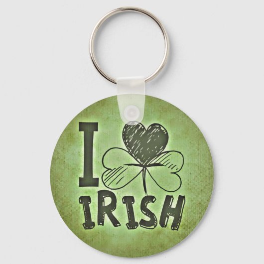 I Liebe Irish Button Schlüsselanhänger (Vorderseite)