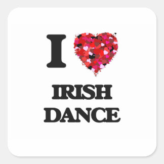 I Liebe Irish Dance Quadratischer Aufkleber