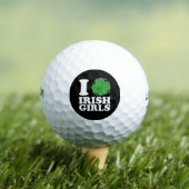 I Liebe Irish Girls Kleeblatt Herz St Patrick's Da Golfball (Insitu T-Shirt)