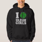 I Liebe Irish Girls Kleeblatt Herz St Patrick's Da Hoodie (Vorderseite)