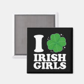 I Liebe Irish Girls Kleeblatt Herz St Patrick's Da Magnet (Vorderseite/Rückseite)