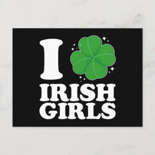 I Liebe Irish Girls Kleeblatt Herz St Patrick's Da Postkarte