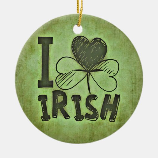 I Liebe Irish Ornament Round (Vorne)