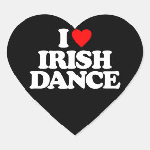 I LIEBE IRISH TANCE Herz-Aufkleber