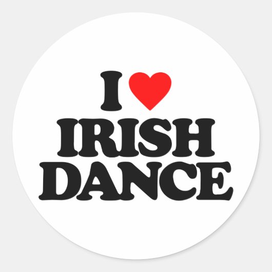 I LIEBE IRISH TANCE RUNDER AUFKLEBER (Vorderseite)