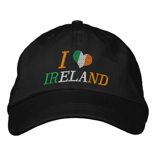 I Liebe Irland Bestickte Baseballkappe (Vorderseite)