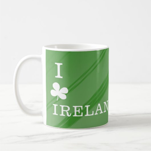 I Liebe Irland Grünes Muster Kaffeetasse (Links)