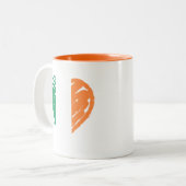 I Liebe Irland - Irish Flag Herzform Zweifarbige Tasse (Vorderseite Links)
