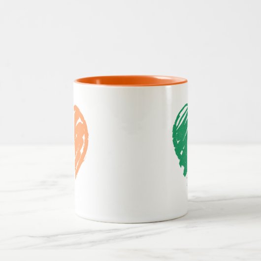 I Liebe Irland - Irish Flag Herzform Zweifarbige Tasse (Mittel)