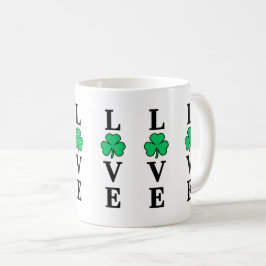 I Liebe Irland Kleeblatt Clover Leaf Simple Elegan Kaffeetasse